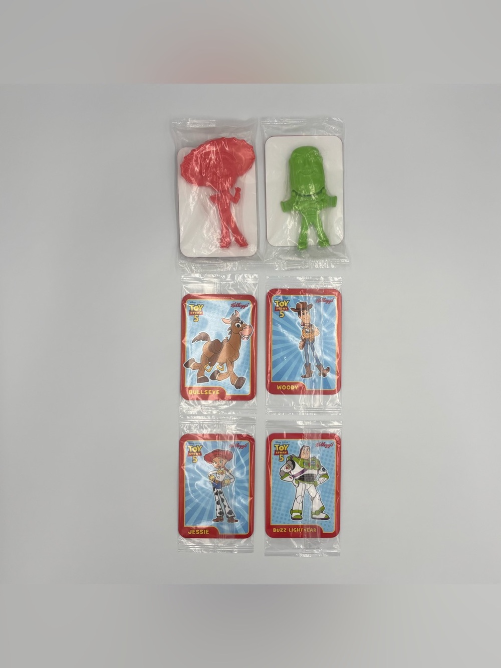 Toy Story 5 Kelloggs Spoon Toys & Trading Cards 8/9 Toy Lot- Buzz Woody Jessie